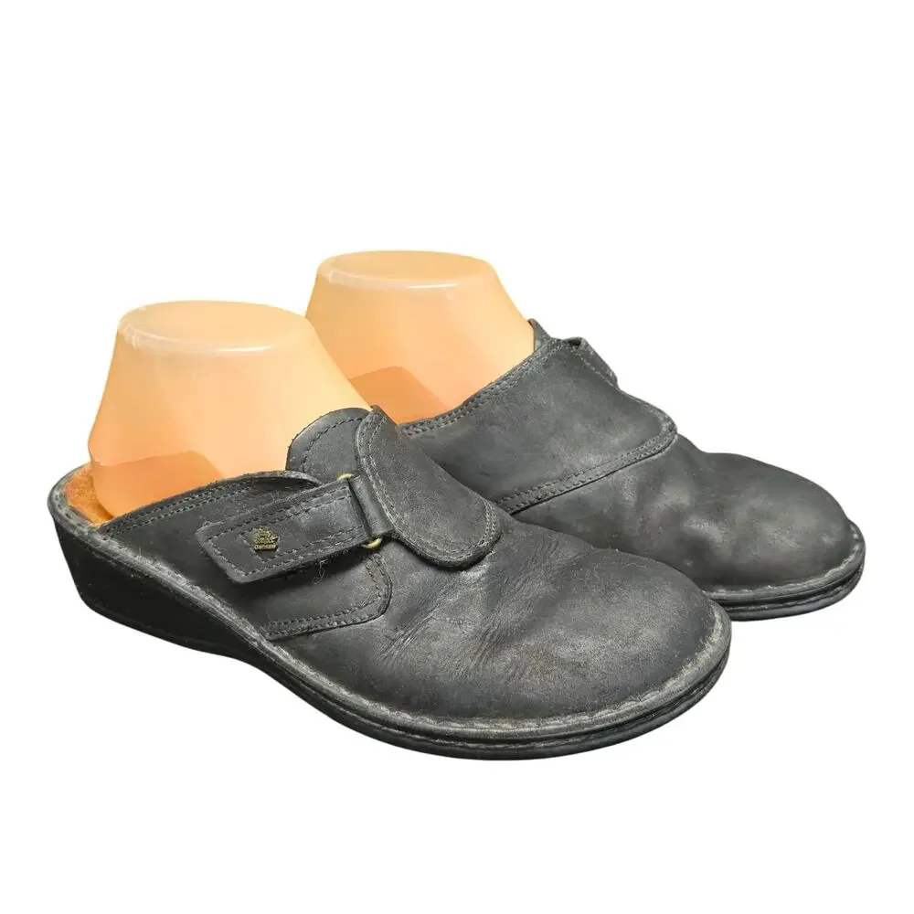 Finn Comfort Aussee Mule Black Clog Slide Sandals Shoes